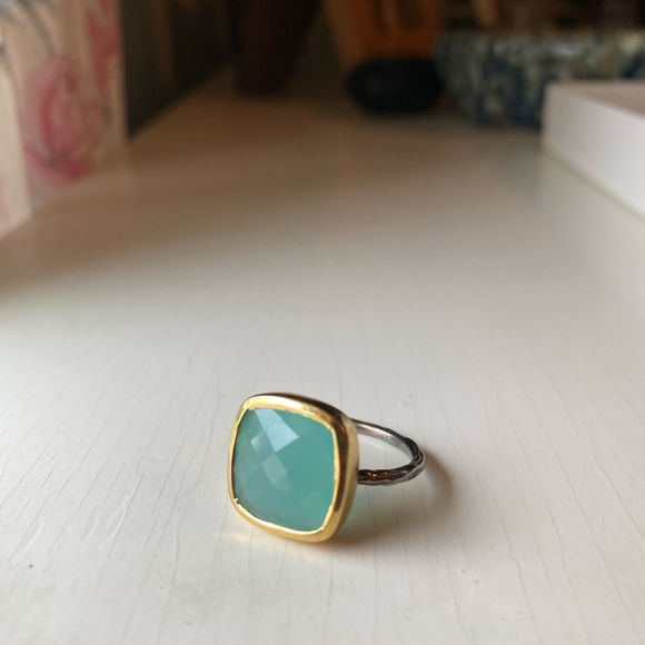 Jewelry - • Aqua Chalcedony Statement Ring •